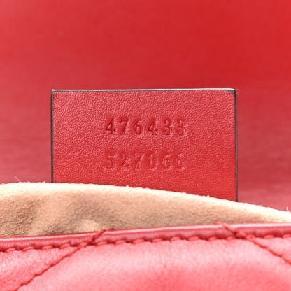 Gucci Calfskin Matelasse Super Mini GG Marmont Shoulder Bag Hibiscus Red 7 of 11