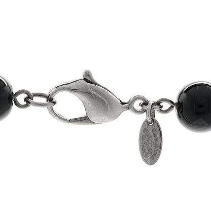Chanel Ruthenium Pearl Beaded CC Long Necklace Black 5 of 5