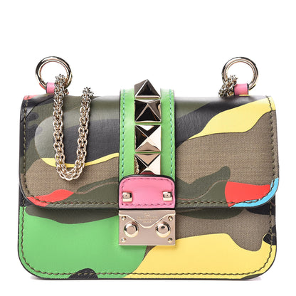 Valentino Garavani Nappa Canvas Camouflage Mini Glam Lock Rockstud Flap Multicolor 1 of 11