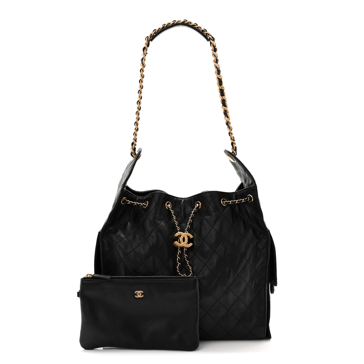 Caviar Quilted Medium Chanel 25 Handbag Black