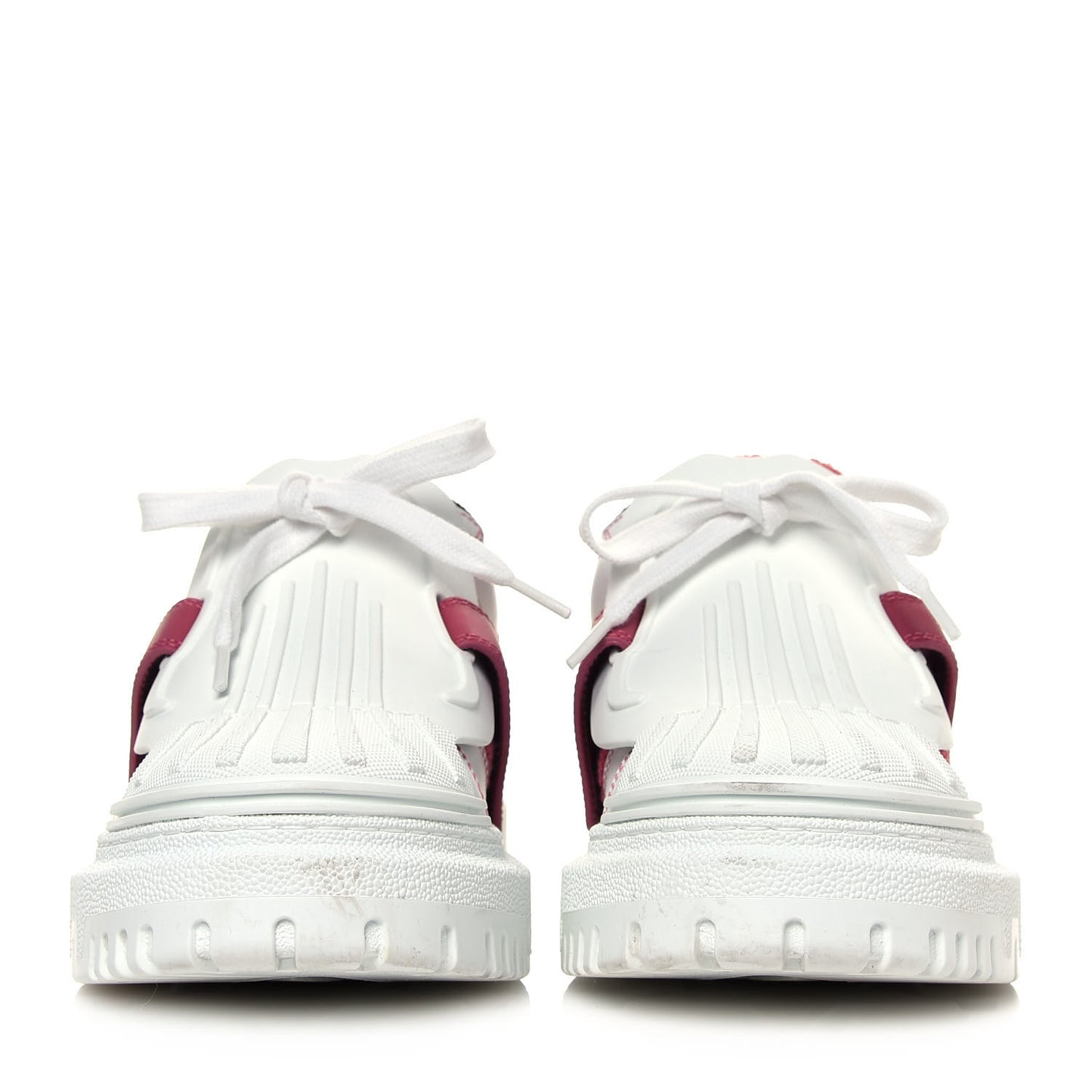 Suede Patent Terry Cloth Dior-ID Platform Sneakers 38 White Framboise