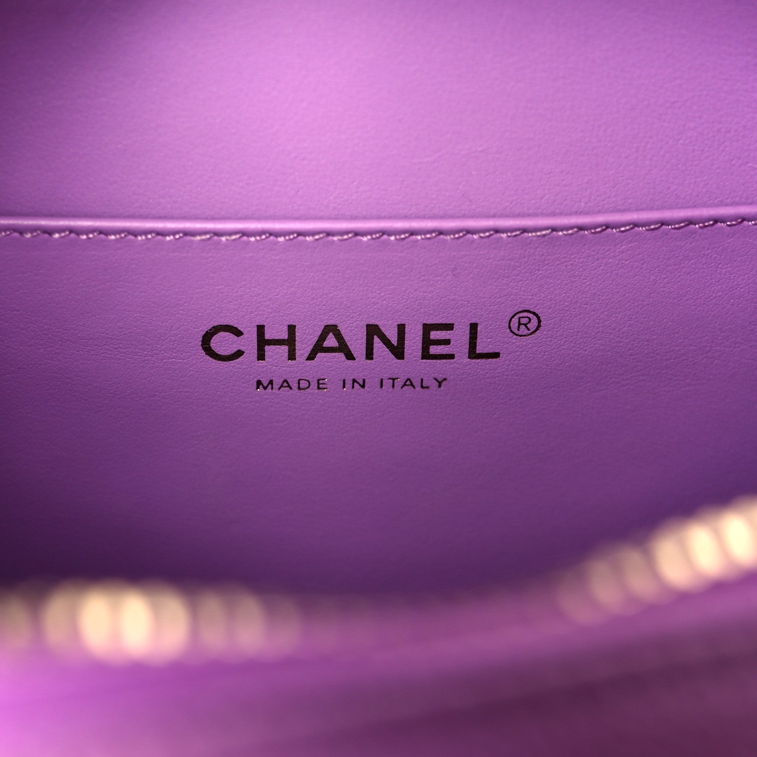 Chanel Caviar Quilted CC North South Filigree Vanity Case Purple