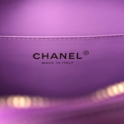Chanel Caviar Quilted CC North South Filigree Vanity Case Purple 6 of 10