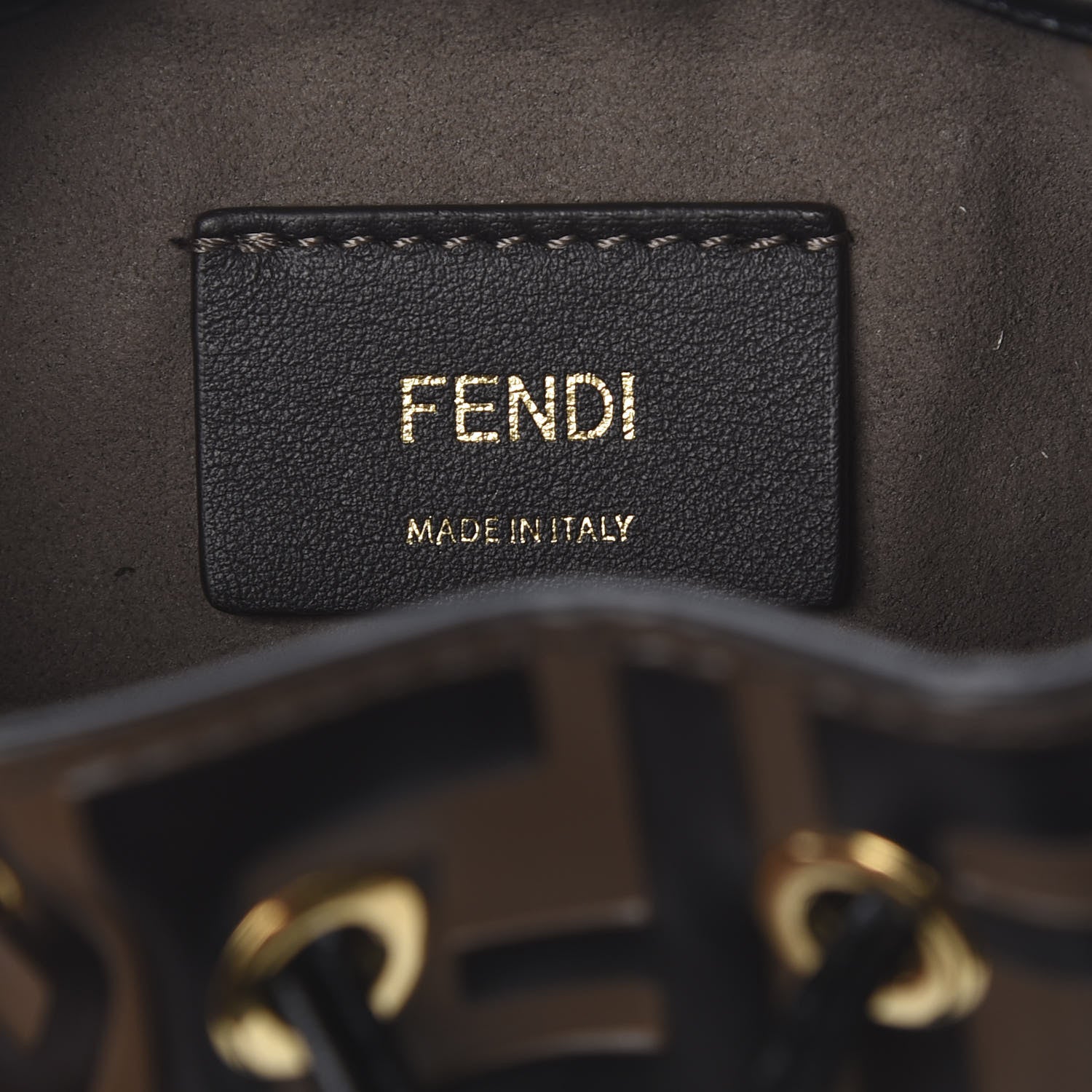 Fendi Vitello Liberty F is Fendi Bi-Color FF 1974 Embossed Mini Mon Tresor Bucket Bag Maya Black 7 of 11