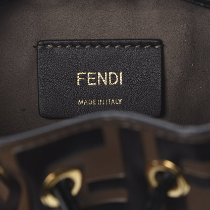 Fendi Vitello Liberty F is Fendi Bi-Color FF 1974 Embossed Mini Mon Tresor Bucket Bag Maya Black 7 of 11