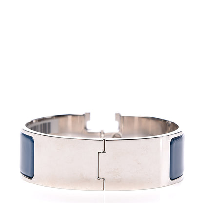 Hermes Narrow Enamel Clic Clac H Bracelet GM Bleu De Genes 3 of 4