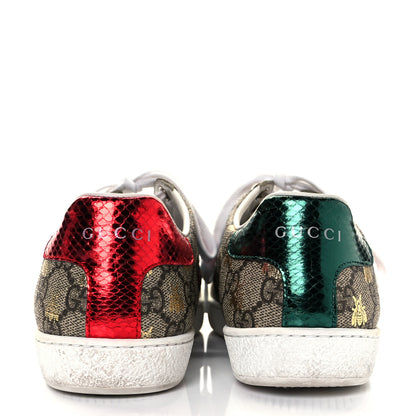 Gucci GG Supreme Monogram Bees Ayers Web Womens Ace Sneakers 36.5 Beige Oro Green Red 5 of 10