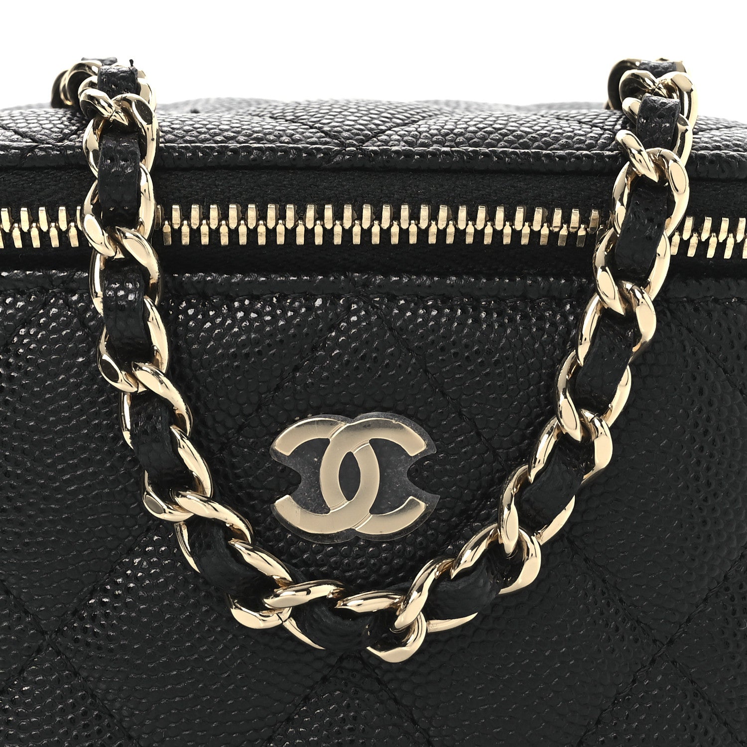 Chanel Caviar Quilted Mini Vanity Case With Chain Black 8 of 13