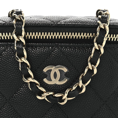Chanel Caviar Quilted Mini Vanity Case With Chain Black 8 of 13