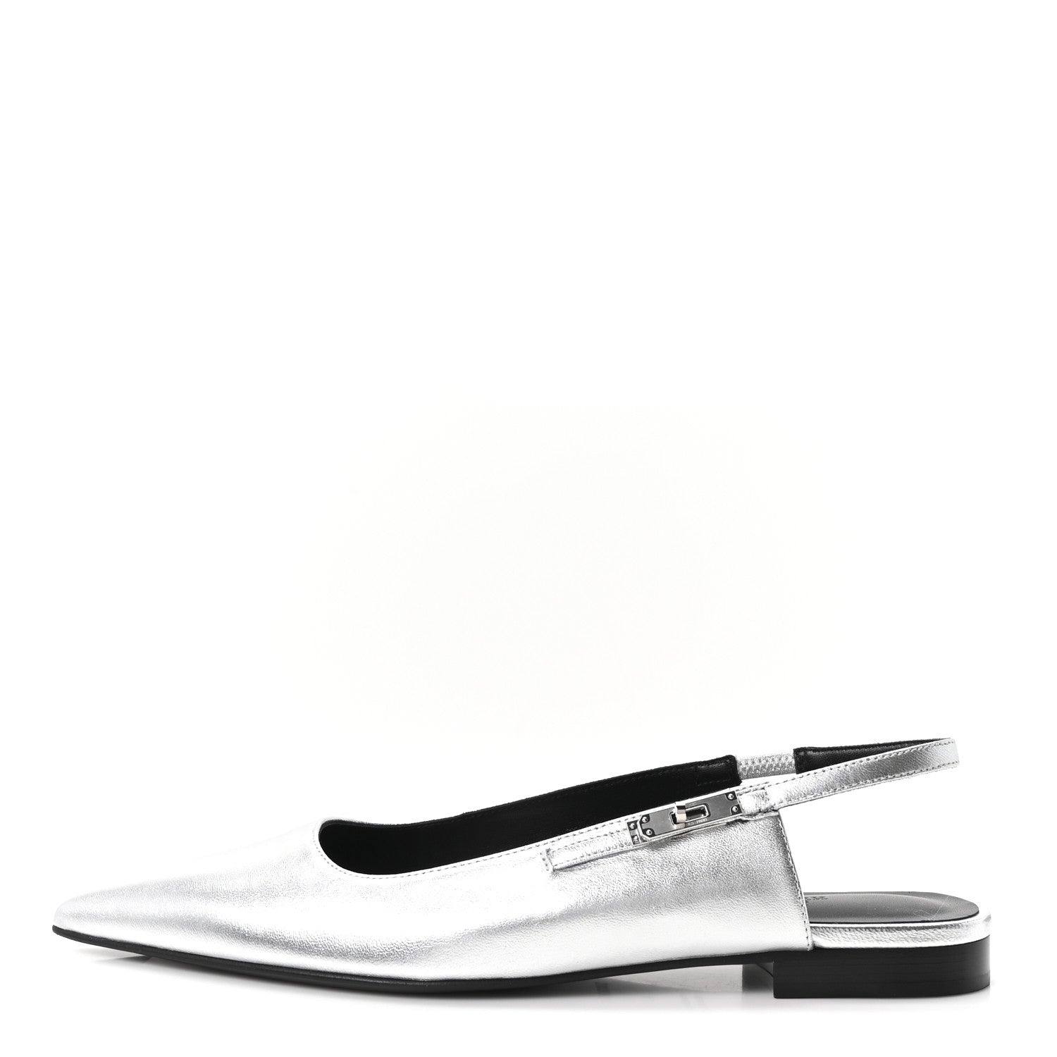 Hermes Nappa Lovely Slingback Flats 40 Gris Argent 1 of 10