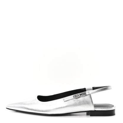 Hermes Nappa Lovely Slingback Flats 40 Gris Argent 1 of 10
