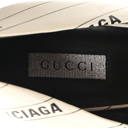 Gucci X BALENCIAGA Nappa Charlotte Allover Logo GG Pumps 38.5 Mystic White Black 8 of 9