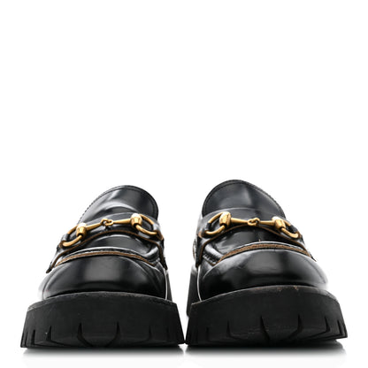 Gucci Cordovan Lux Womens Harald Horsebit 25mm Platform Loafers 38.5 Black 3 of 15