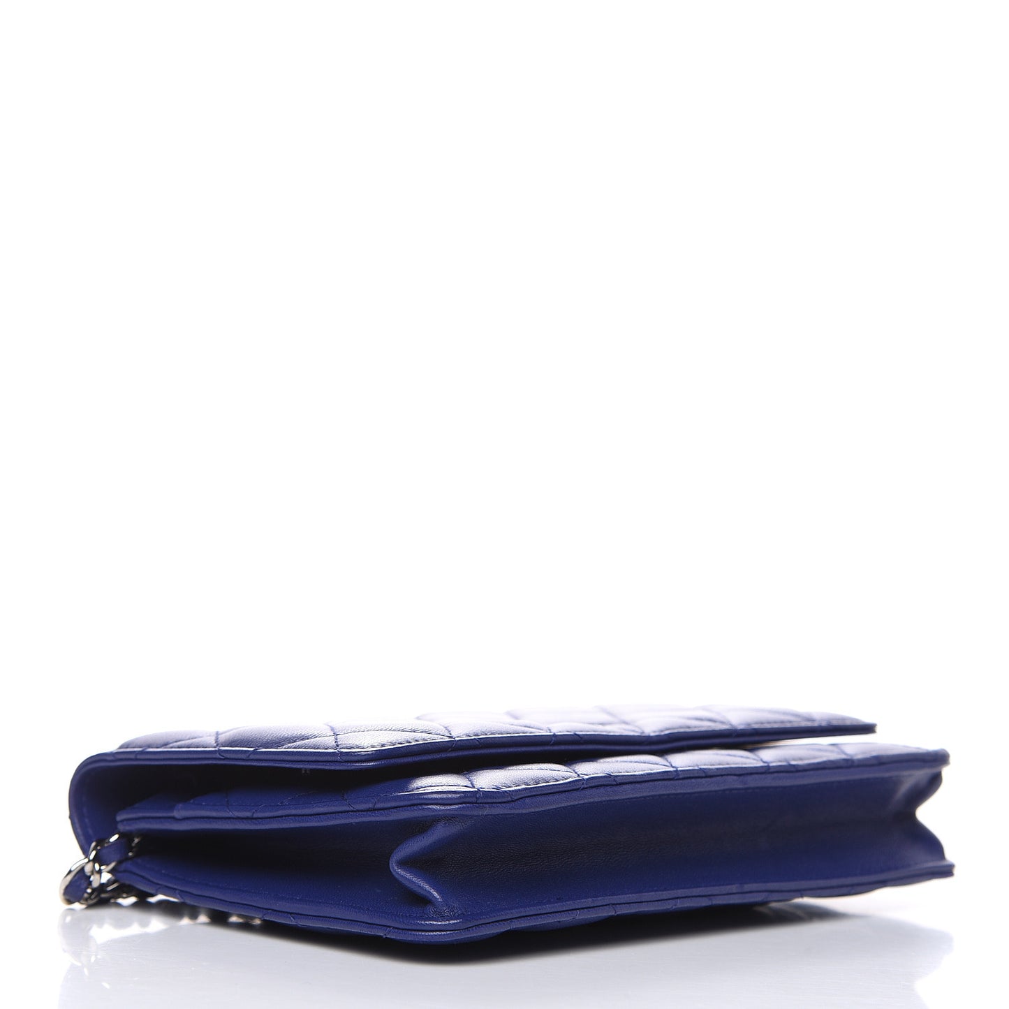 Lambskin Quilted Wallet On Chain WOC Blue