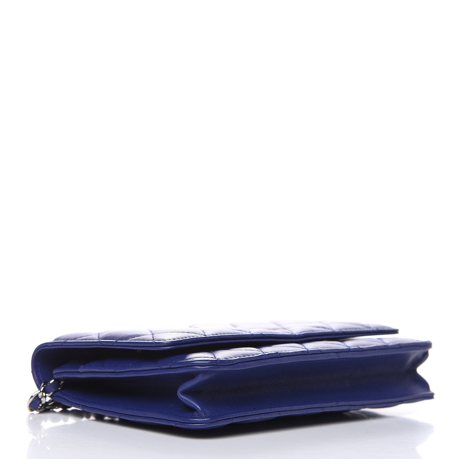 Chanel Lambskin Quilted Wallet On Chain WOC Blue 4 of 15