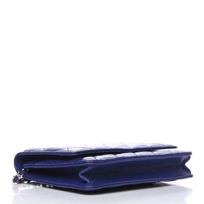 Chanel Lambskin Quilted Wallet On Chain WOC Blue 4 of 15