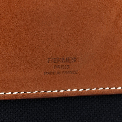 Hermes Toile Goeland Idro Calfskin Odyssee Terre Duffle Bag Bleu Marine Gold 6 of 13