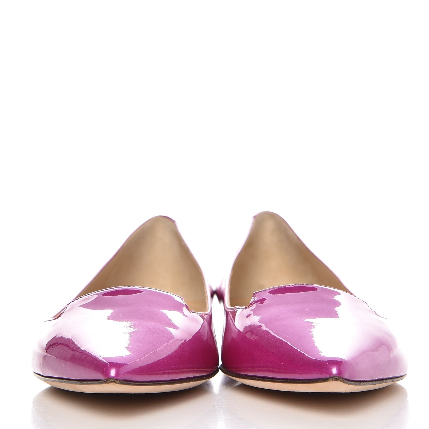 Jimmy Choo Metallic Patent Attila Pointed Flats 40 Jazzberry 2 of 9