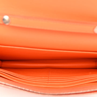 Celine Smooth Lambskin Frame Evening Chain Clutch Steel Orange Flamingo 5 of 9