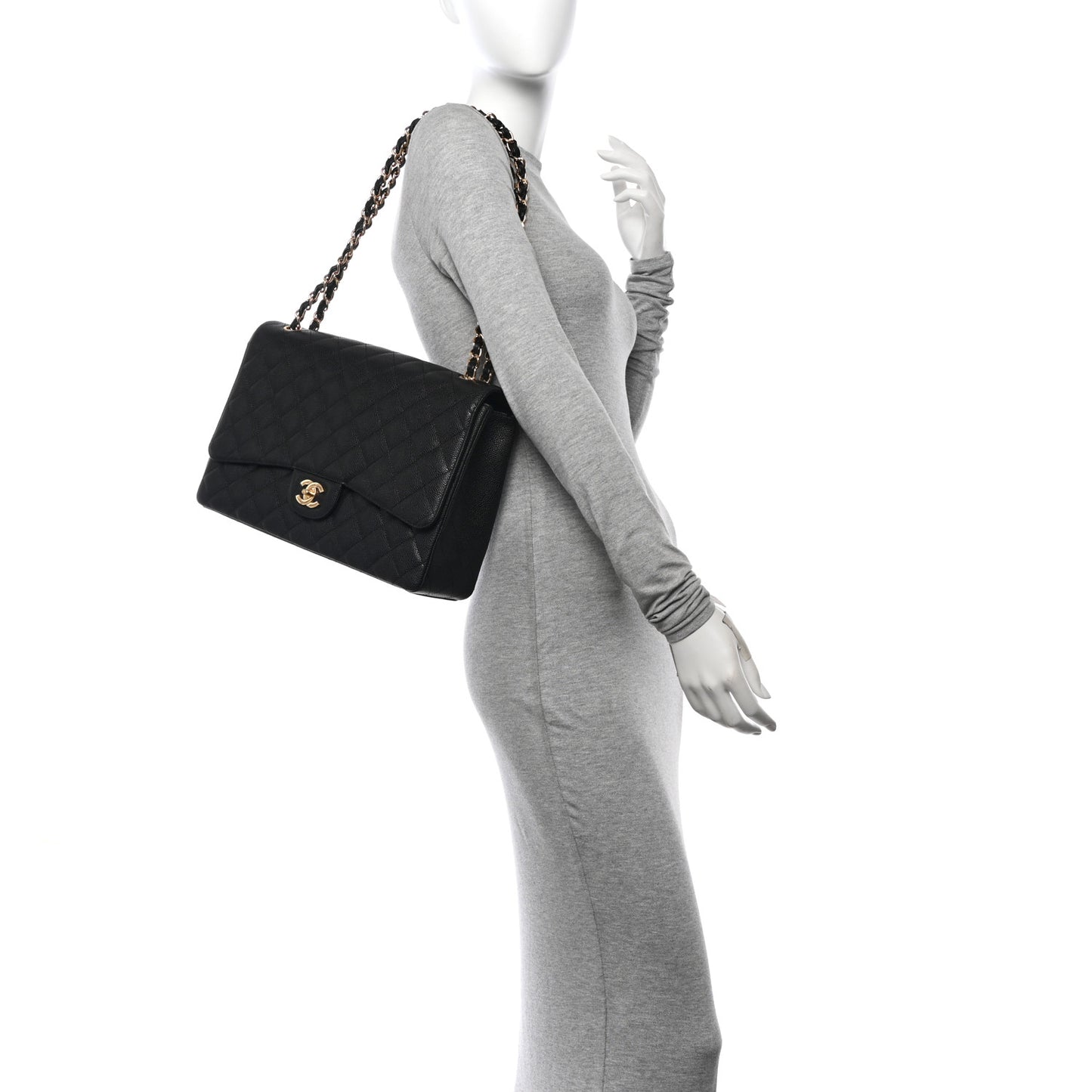 Caviar Quilted Maxi Single Flap Black