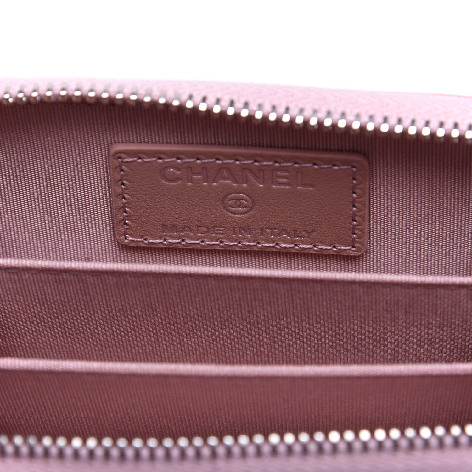 Chanel Goatskin Camellia Embossed Zip Coin Purse Light Pink 7 of 9