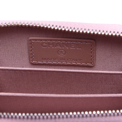 Chanel Goatskin Camellia Embossed Zip Coin Purse Light Pink 7 of 9