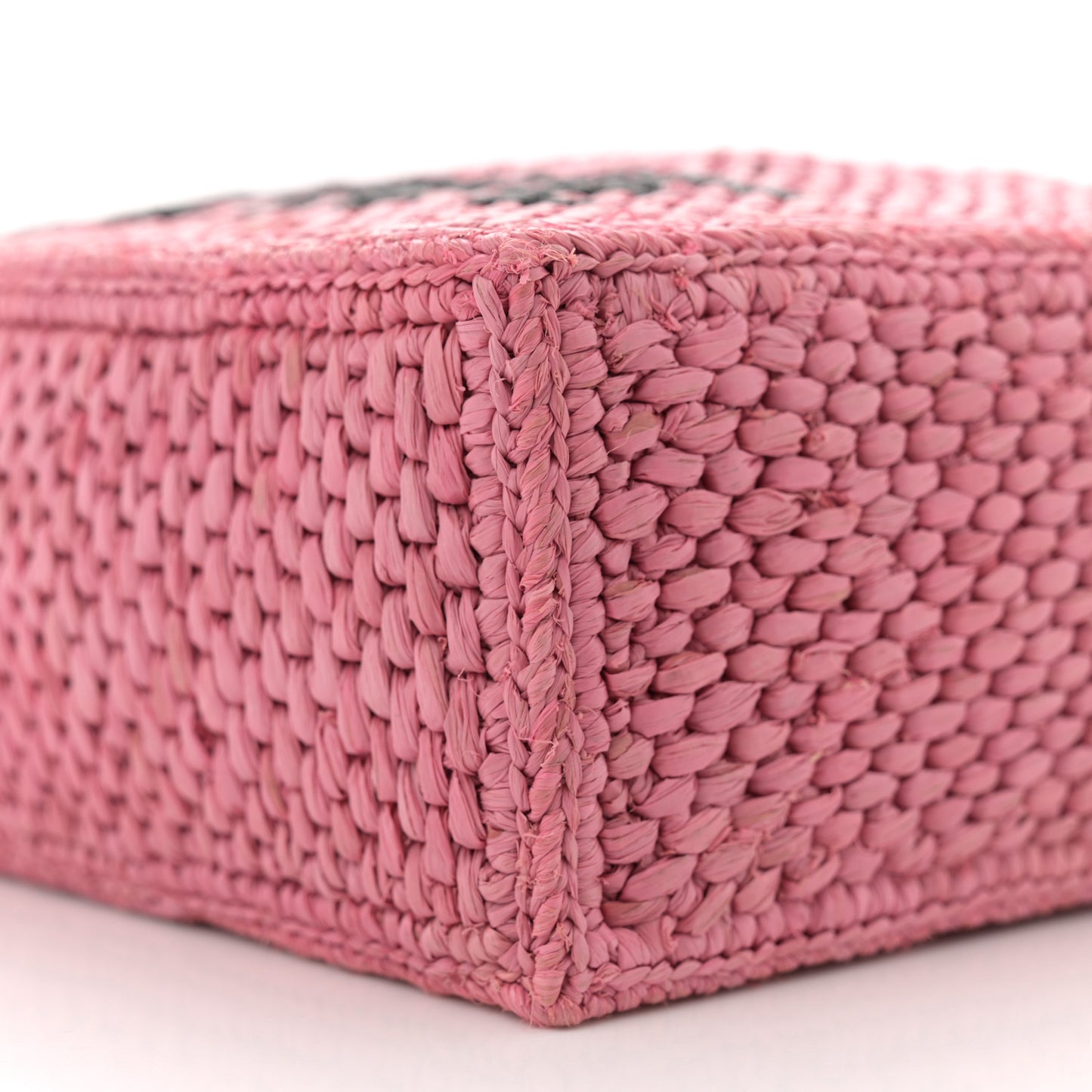 X PAULA'S IBIZA Raffia Font Tote Sunset Pink