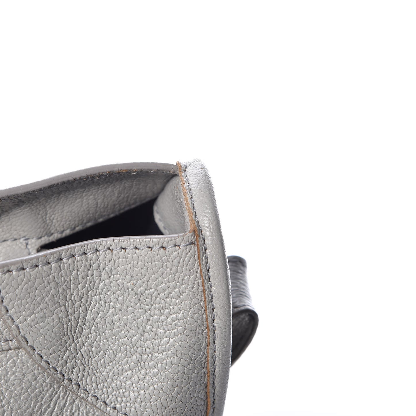 Chevre Gold Metallic Edge Hardware City Gris Perle