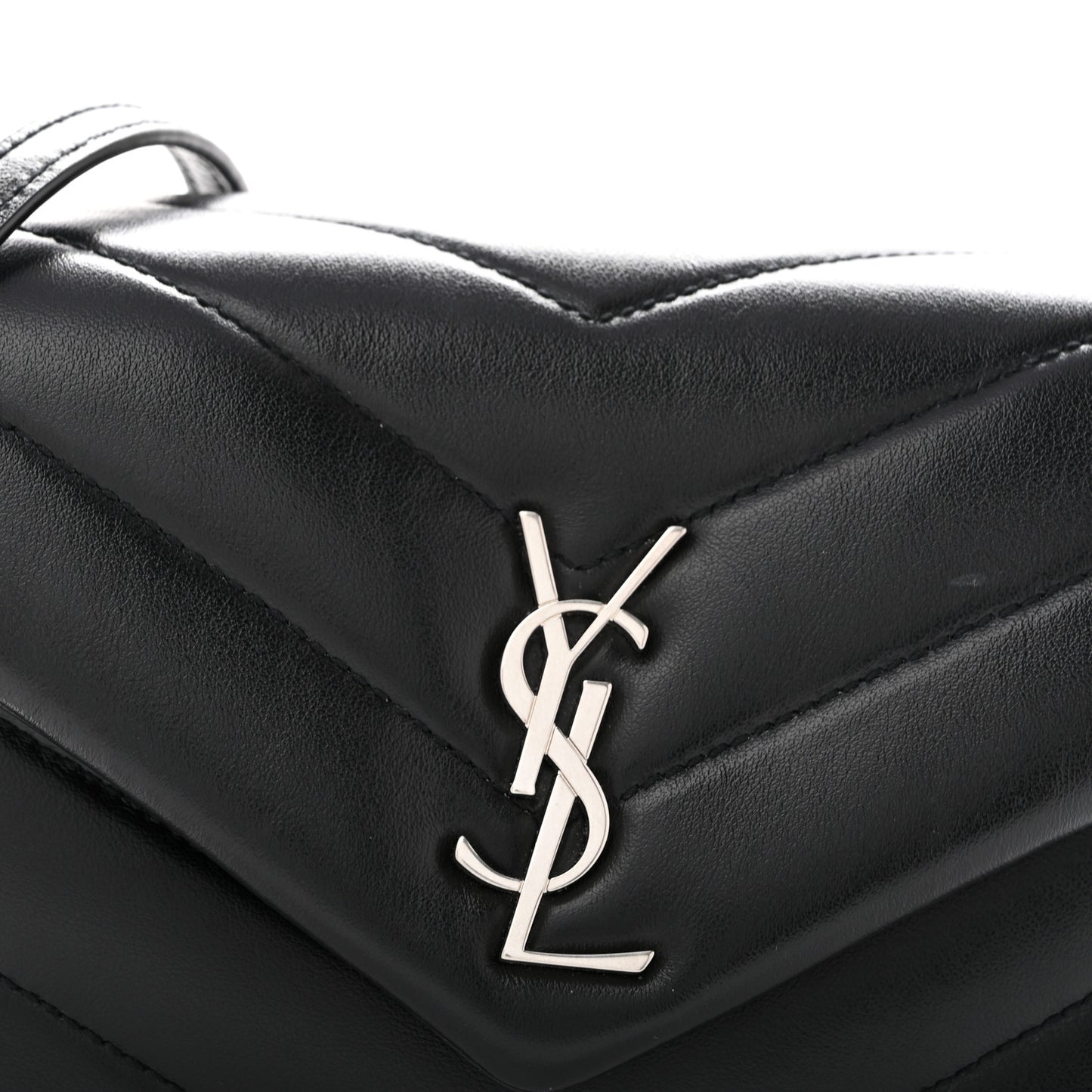 Calfskin Y Quilted Monogram Toy Loulou Crossbody Bag Black