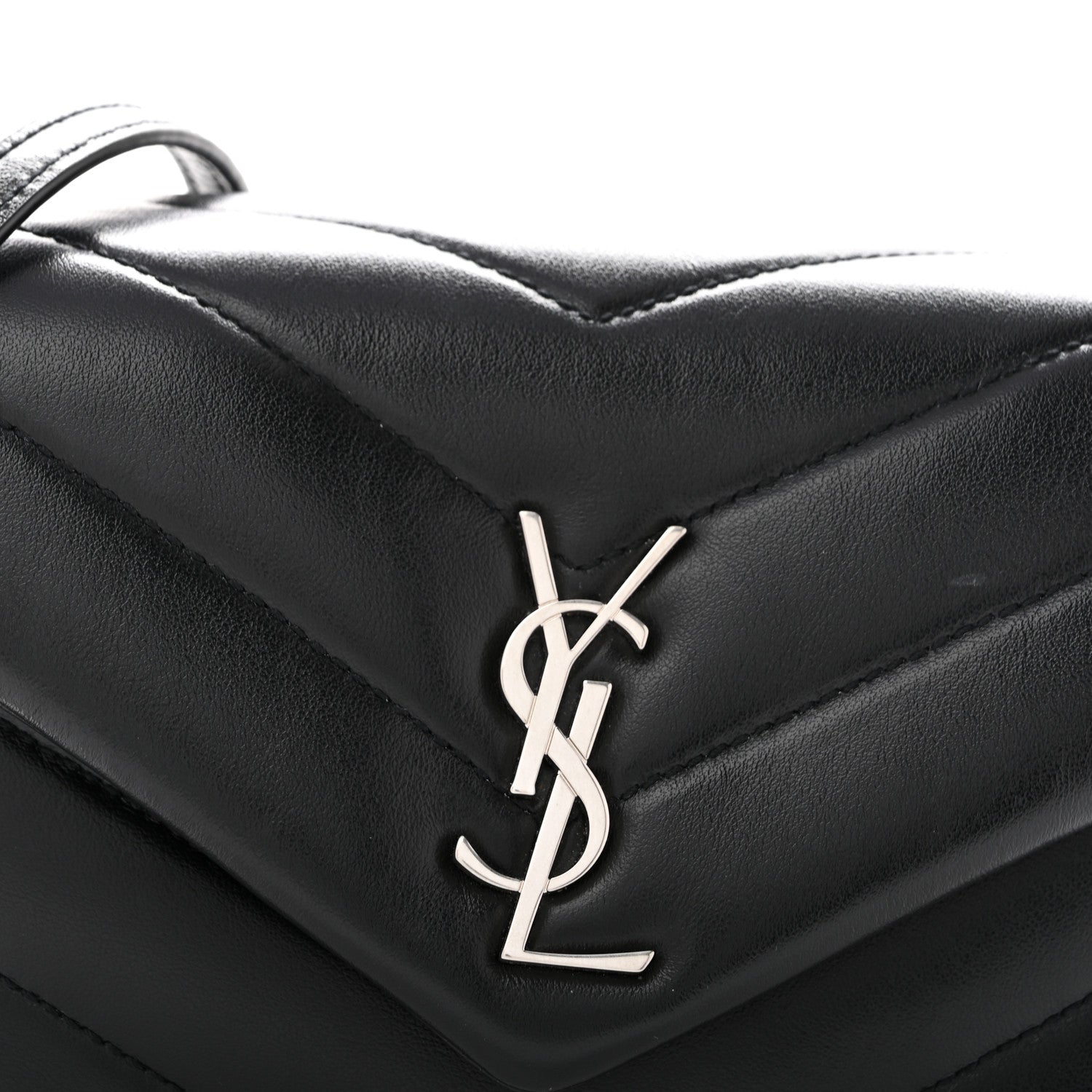 Saint Laurent Calfskin Y Quilted Monogram Toy Loulou Crossbody Bag Black 8 of 13
