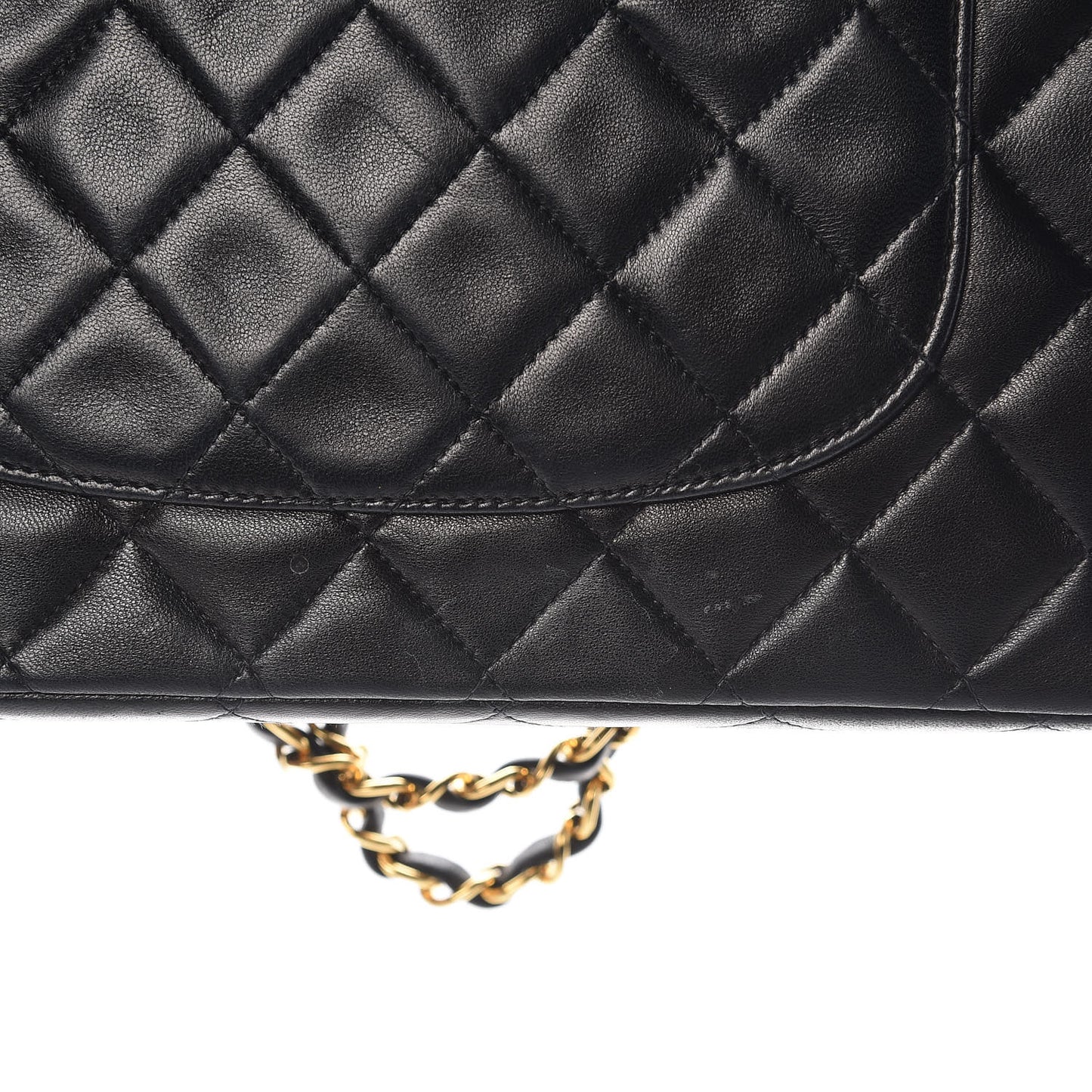 Lambskin Quilted Medium Double Flap Black
