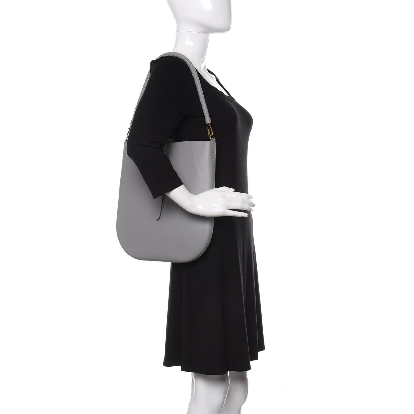 Calfskin TB Anne Shoulder Bag Grey
