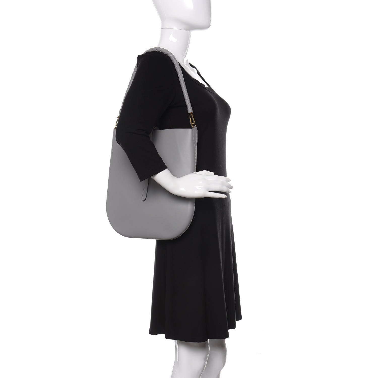 Burberry Calfskin TB Anne Shoulder Bag Grey 2 of 10
