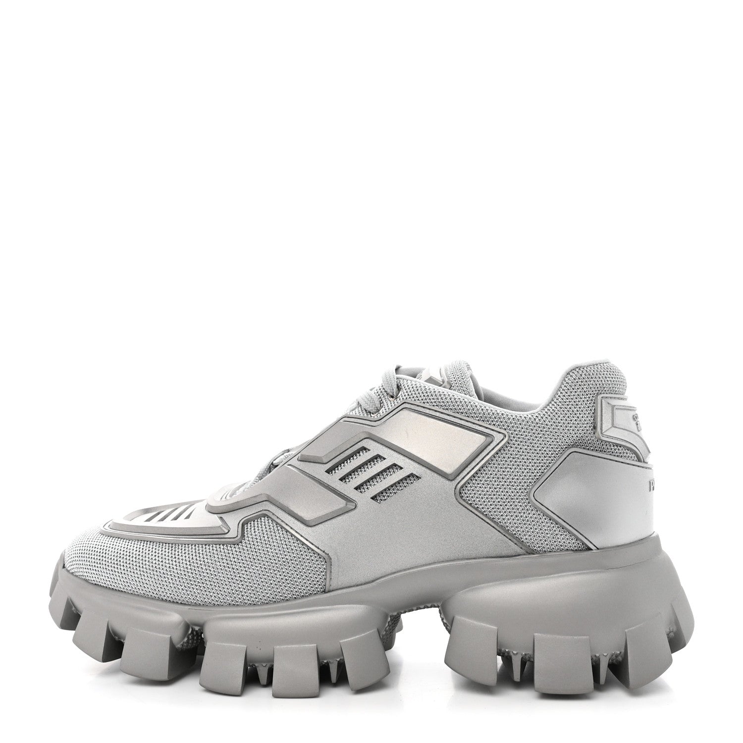 Prada Rubber Technical Knit Fabric Cloudbust Thunder Sneakers 40 Argento 1 of 17