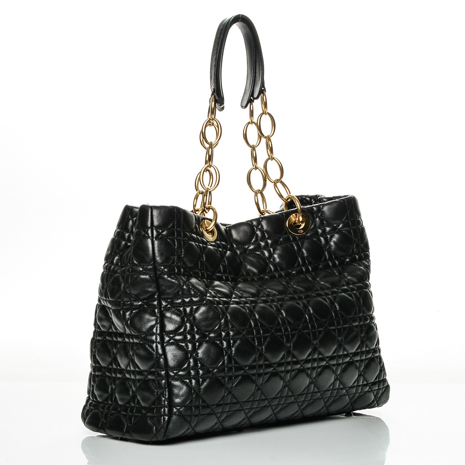 Christian Dior Lambskin Cannage Large Dior Soft Shopping Tote Black 3 of 7