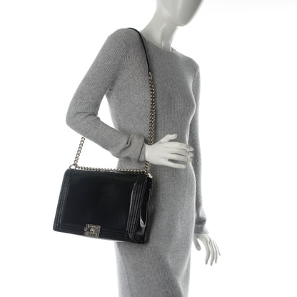 Chanel Glazed Calfskin Large Boy Flap Black 2 of 7