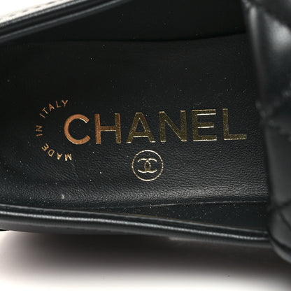 Chanel Lambskin Quilted CC Turnlock Loafers 37 Black 8 of 8