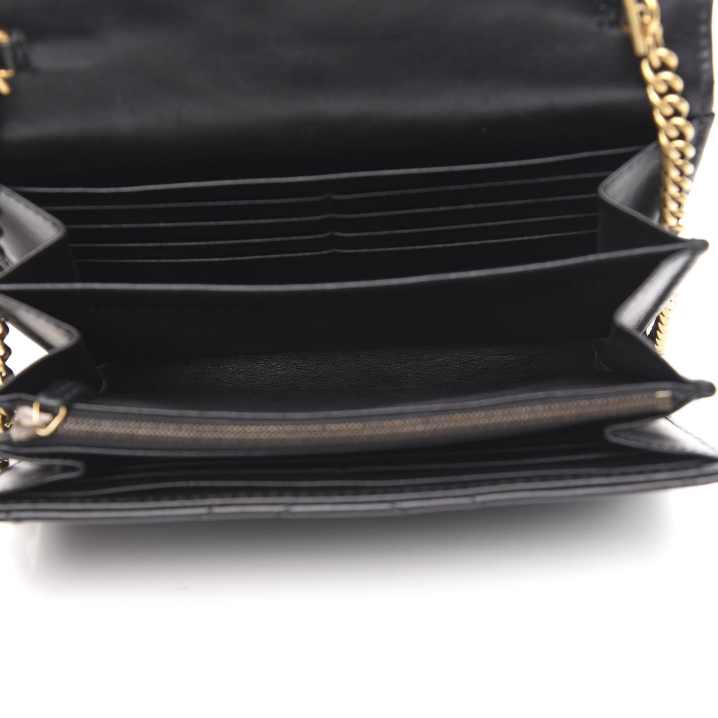 Calfskin Matelasse GG Marmont Chain Wallet Black