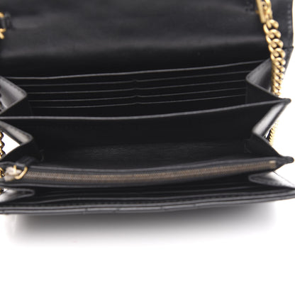 Gucci Calfskin Matelasse GG Marmont Chain Wallet Black 5 of 12