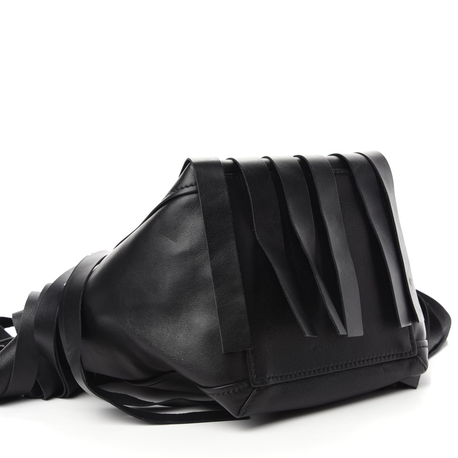 Balenciaga Calfskin XS Fringe Laundry Cabas Black 4 of 10