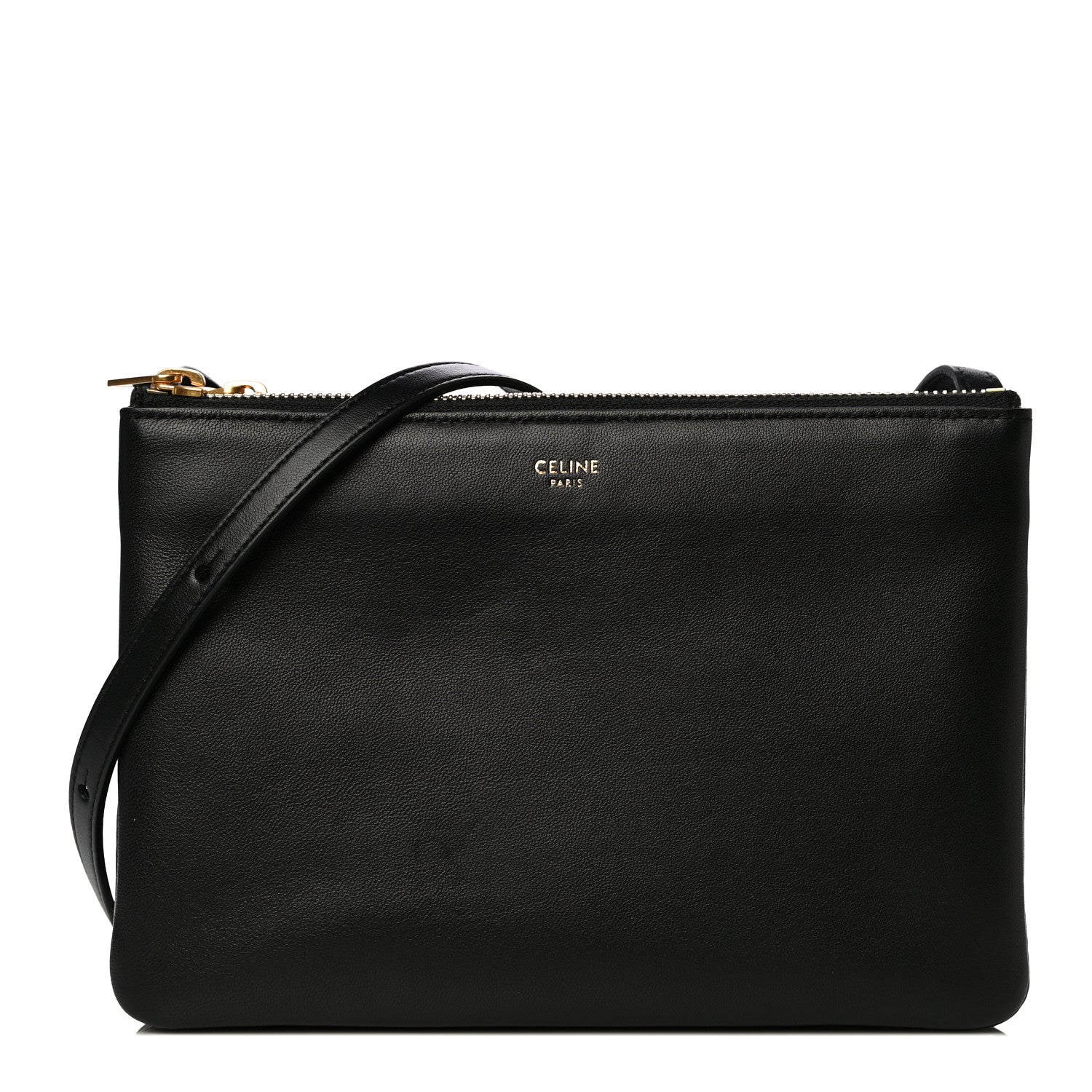 Celine Lambskin Small Trio Crossbody Bag Black 1 of 10