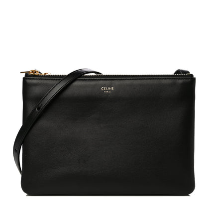 Celine Lambskin Small Trio Crossbody Bag Black 1 of 10