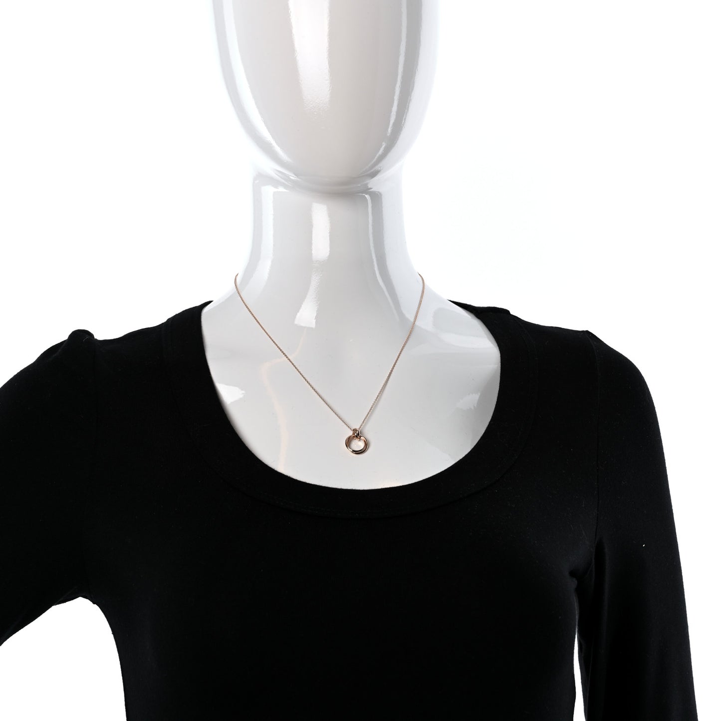 18K Rose Gold Paloma's Melody Mini Circle Pendant Necklace