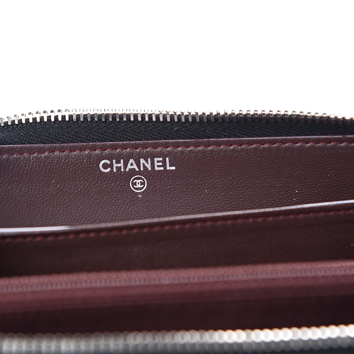 Chanel Lambskin Quilted Large Gusset Zip Around Wallet Black 5 of 10
