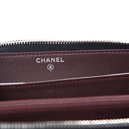 Chanel Lambskin Quilted Large Gusset Zip Around Wallet Black 5 of 10