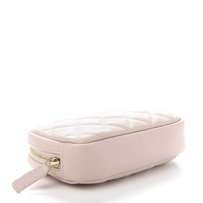 Chanel Caviar Quilted Small Curvy Pouch Cosmetic Case Light Pink 4 of 10
