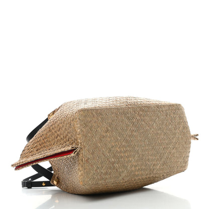 Valentino Garavani Raffia Medium Vlogo Escape Shopper Natural Black Rouge 5 of 12
