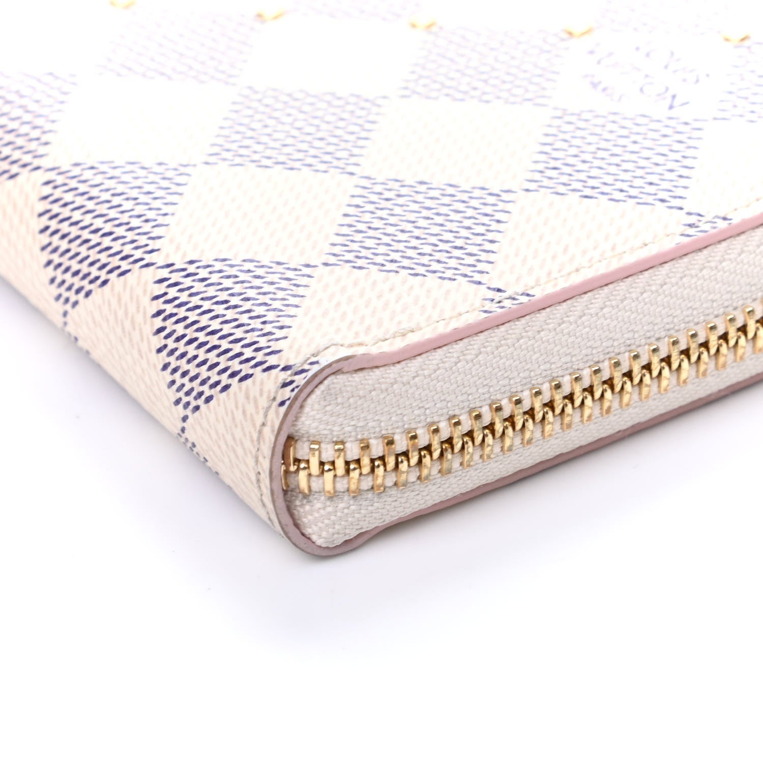 Louis Vuitton Damier Azur Studded Clemence Wallet Rose Ballerine 8 of 9