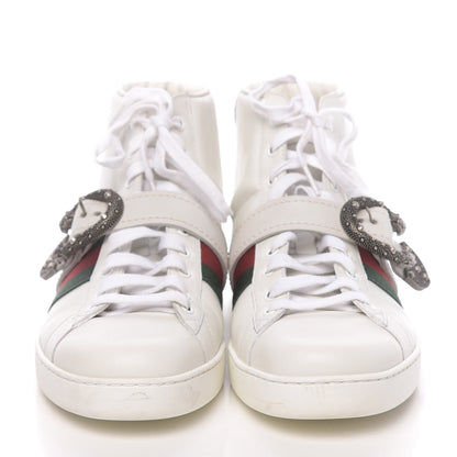 Gucci Calfskin Ayers Web Mens Dionysus High Top Sneakers 10.5 White 2 of 11