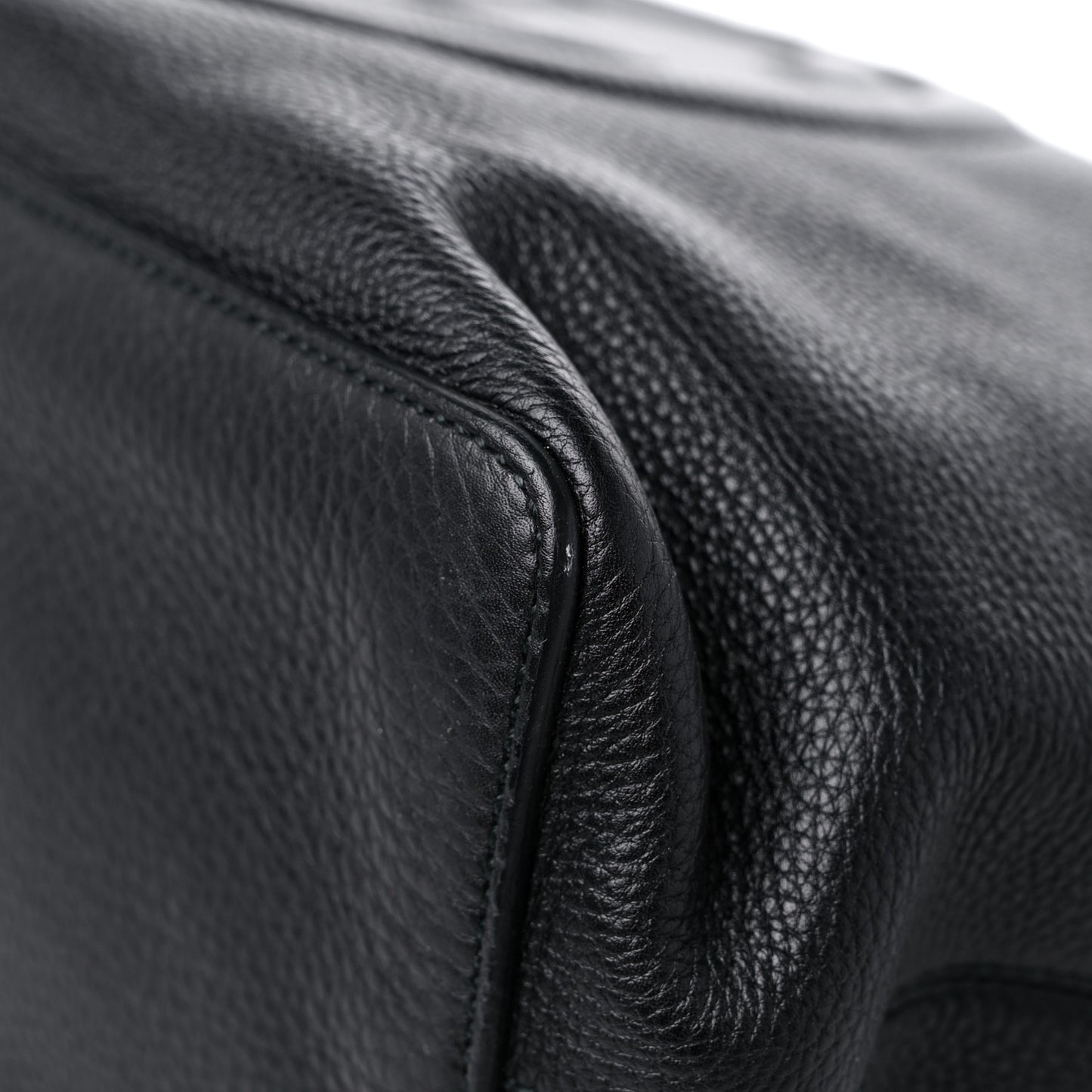 Pebbled Calfskin Large Soho Hobo Black